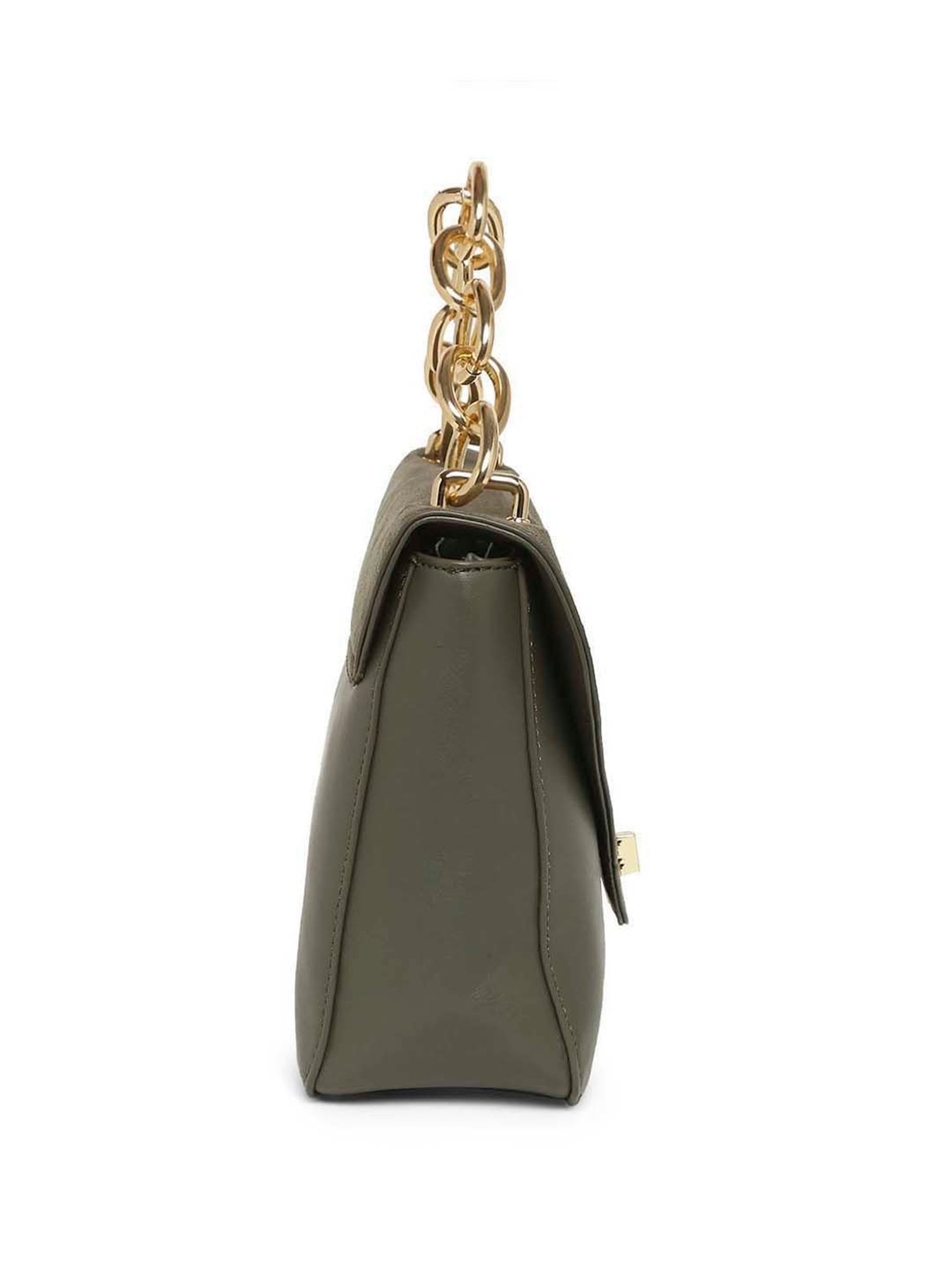 Marina Galanti Olive Solid Medium Satchel Handbag