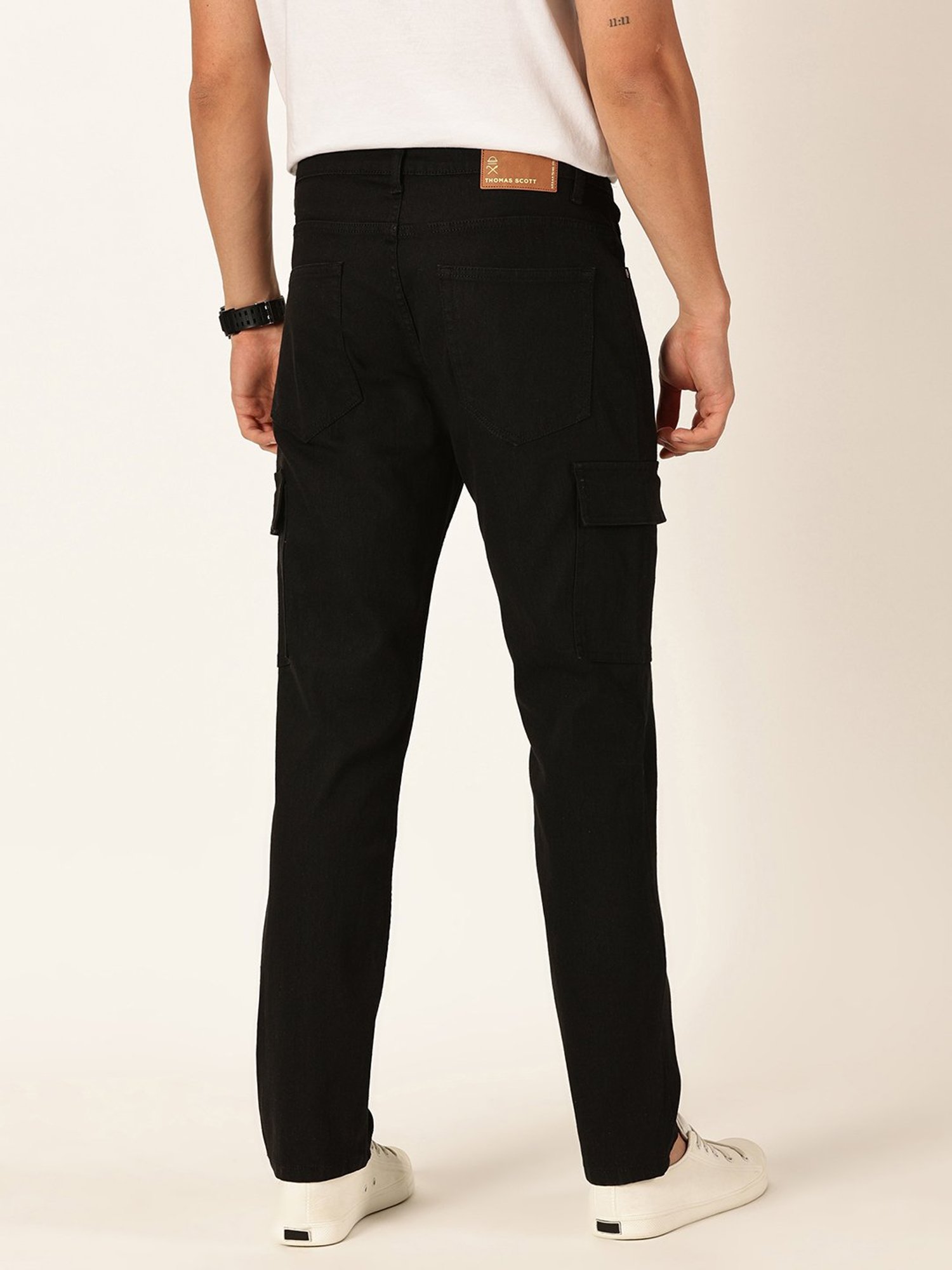 Thomas Scott Black Regular Fit Lightly Washed Jeans