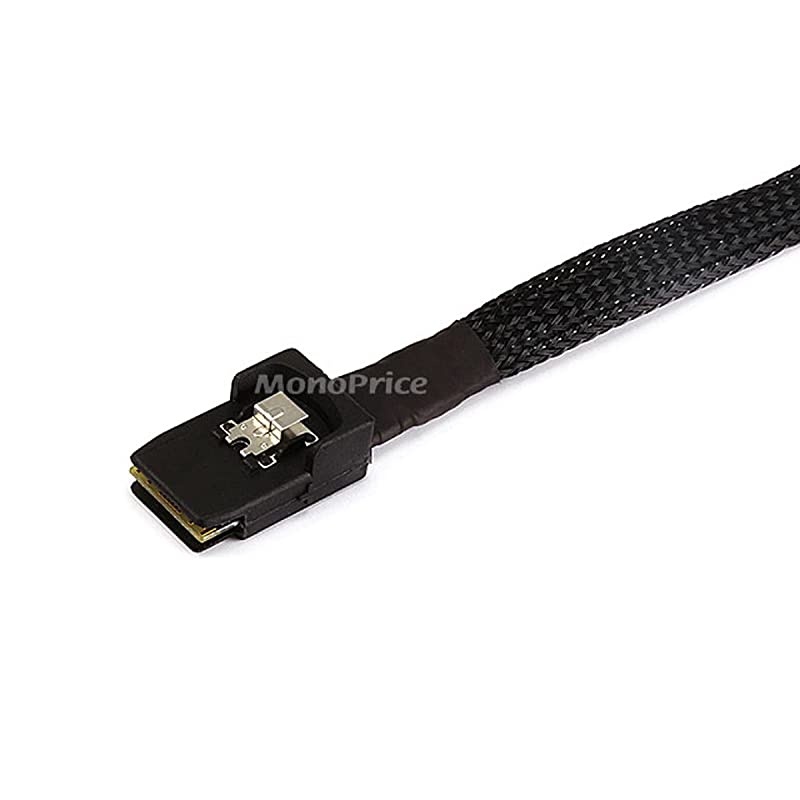 075m 30AWG Internal Mini SAS 36Pin Male with Latch to 7Pin Female Forward Breakout Cable Black 108187
