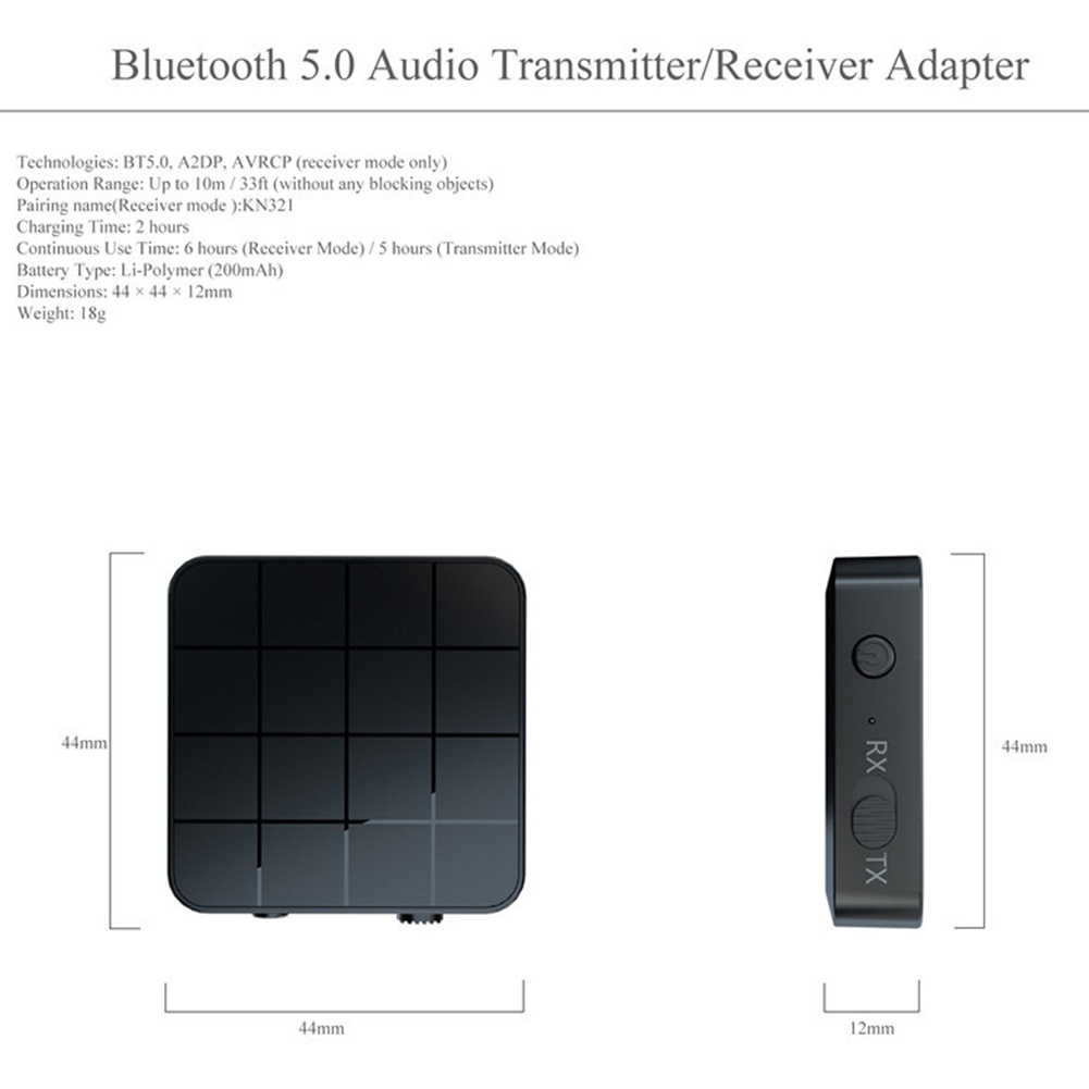 Brightup Audio Music Adapter KN321 KN319 2 in 1 Bluetooth 5.0 Transmitter Receiver HiFi