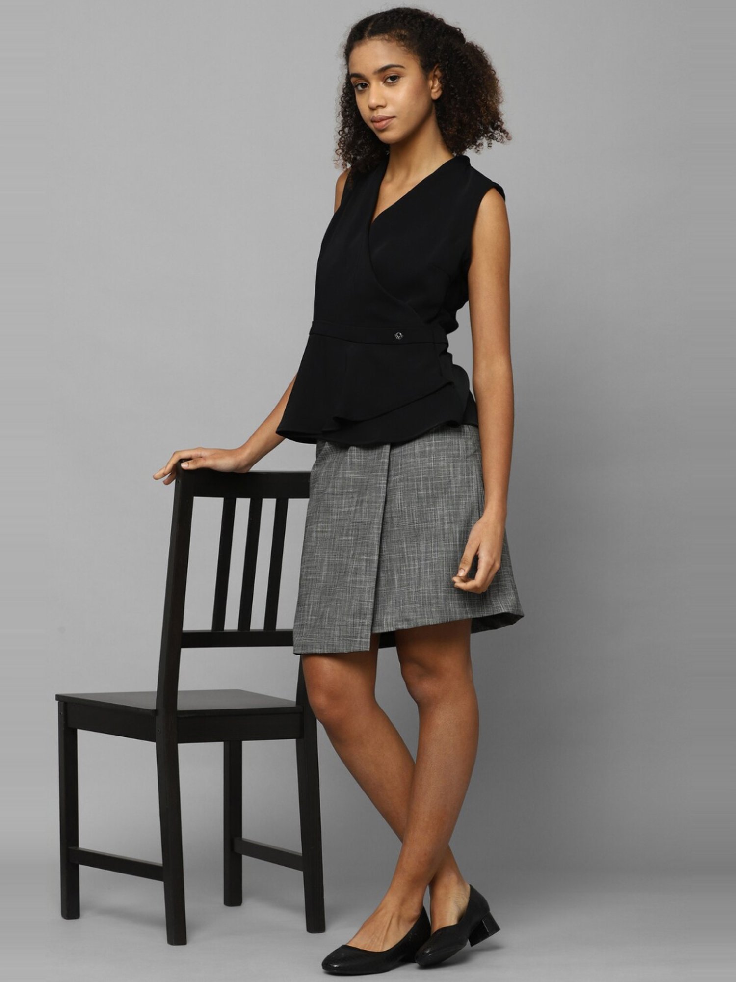 Allen Solly Black V-Necked Top