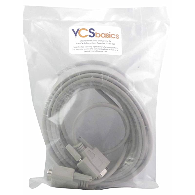 50 Foot DB9 9 Pin Serial RS232 Male Female Extension Cable