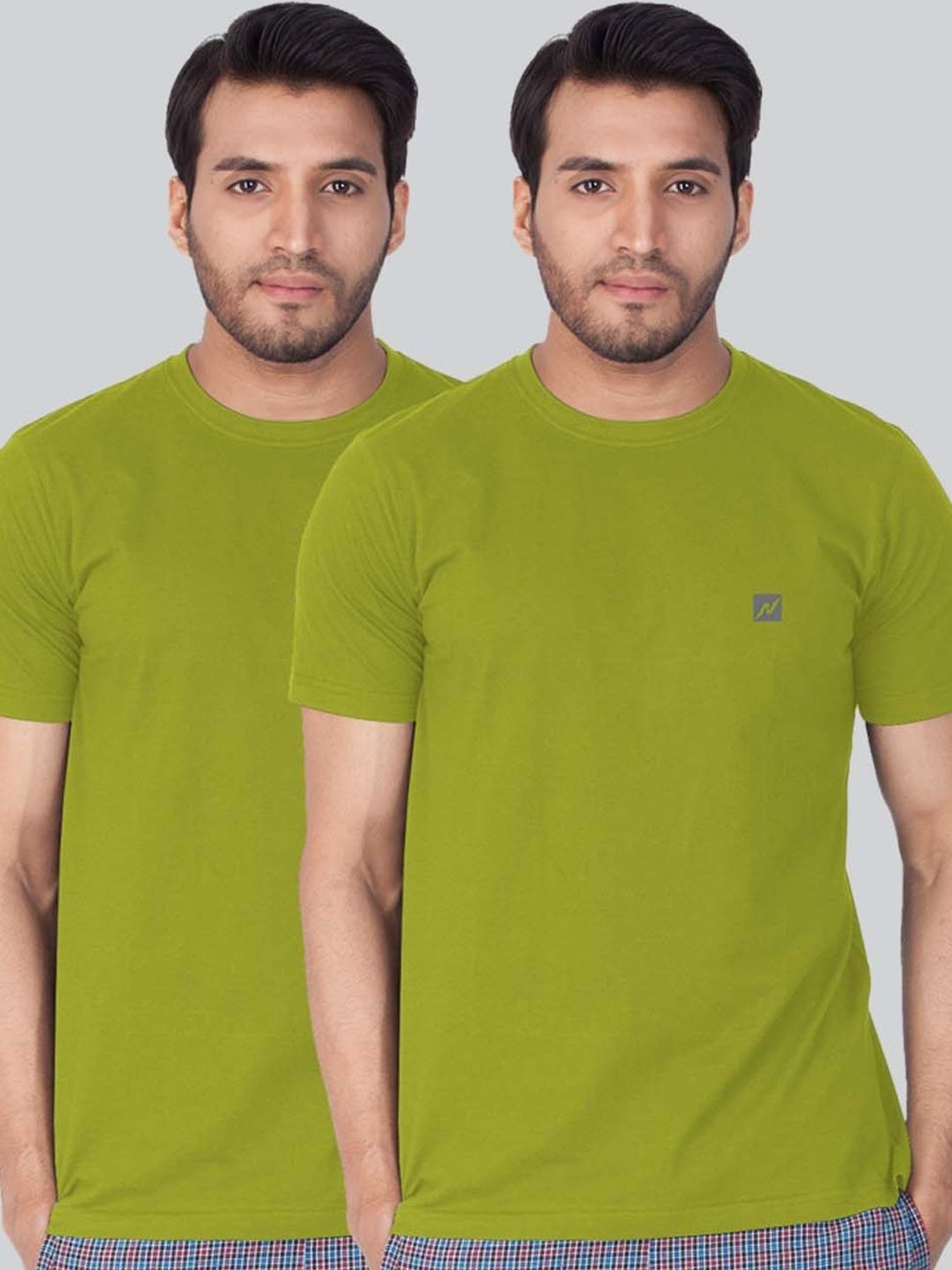 Lux Nitro Green Regular Fit T-Shirt Pack of - 2