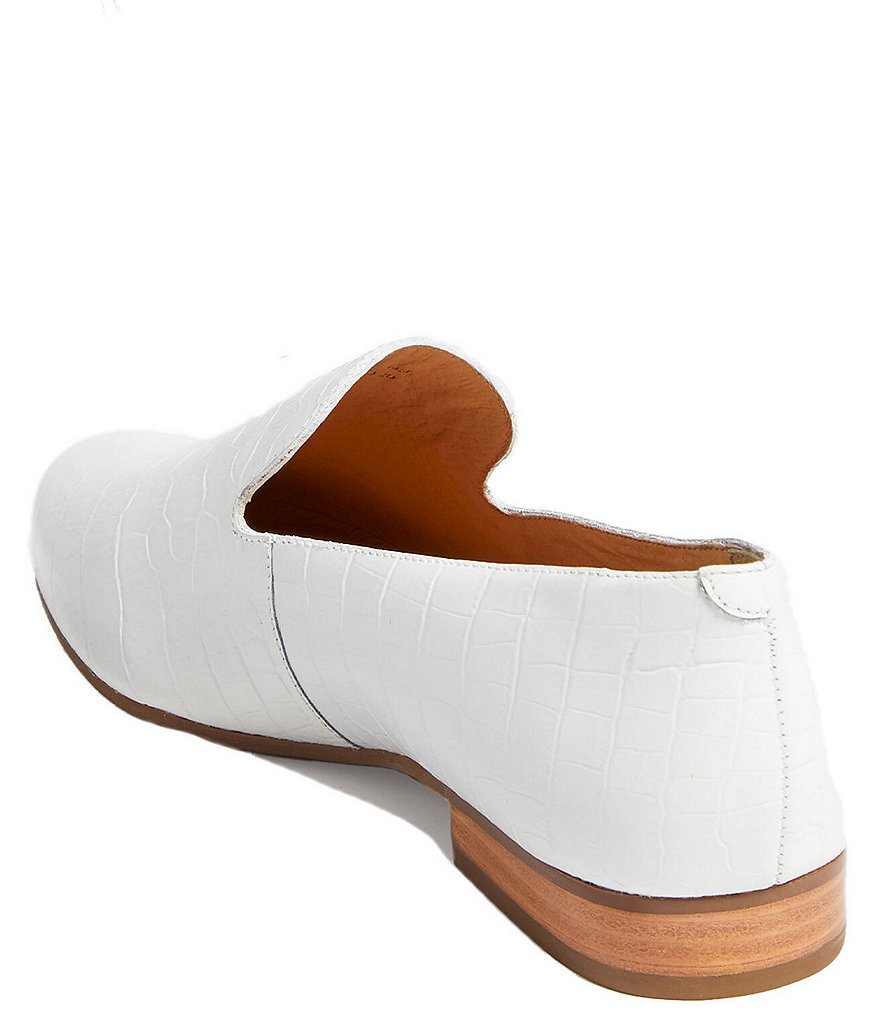 Jack Rogers Audrey Crocodile Stamped Leather Loafers