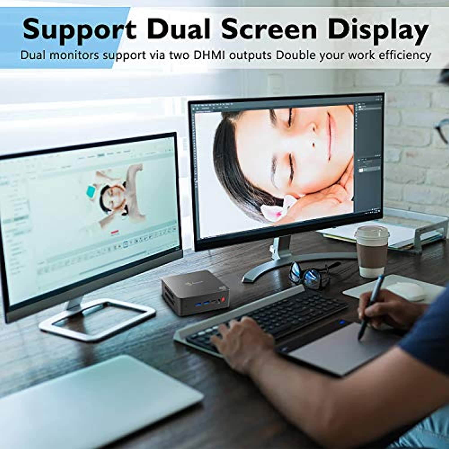 Beelink U55 Mini PC Windows 10 Pro, Intel Core i3-5005U Processor 8GB RAM 256GB SSD, 4K HD Dual HDMI USB 3.0 Port, Dual Band WiFi Gigabit Ethernet BT 4.2 Support Auto Power On (Beelink U55 8GB/256GB)