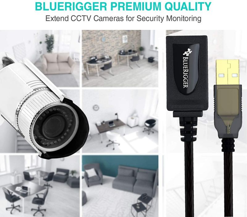 BlueRigger USB Extension Cable 7.5 Meters (25FT Active USB 2.0 Type A Male to A Female Repeater Cable) - for Game Consoles Printer Camera