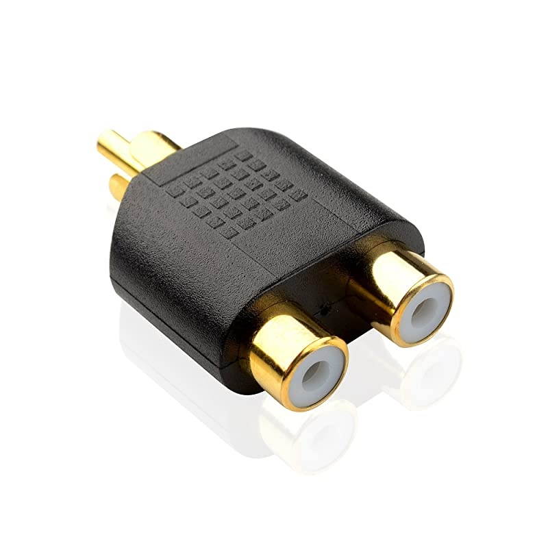 5Pack Gold Plated RCA Male to Female Split Adapter