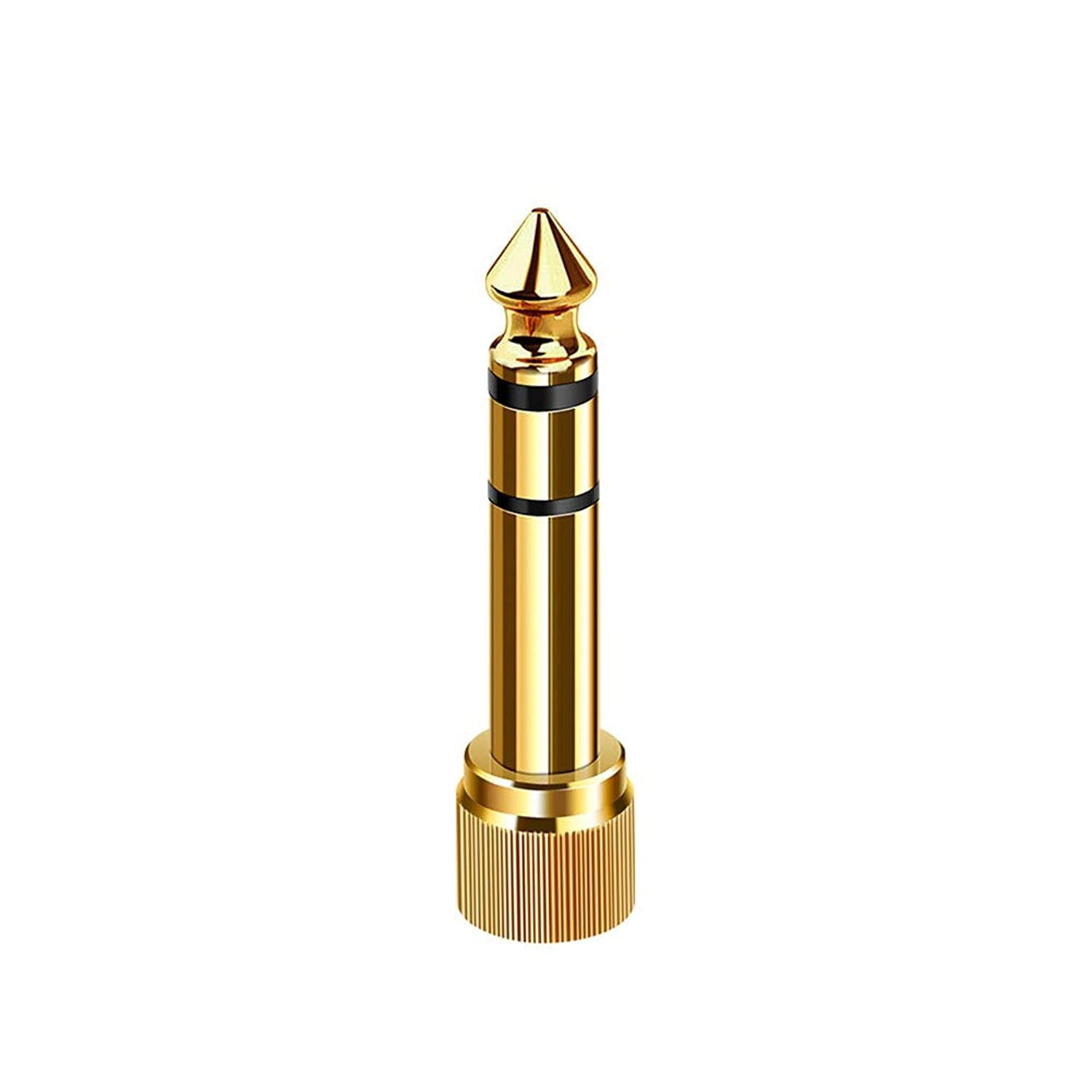 CableCreation 6.35mm Stereo Plug to 3.5mm Stereo Jack Adaptor, 6.35mm Male to 3.5mm Female with Screw,Gold Plated