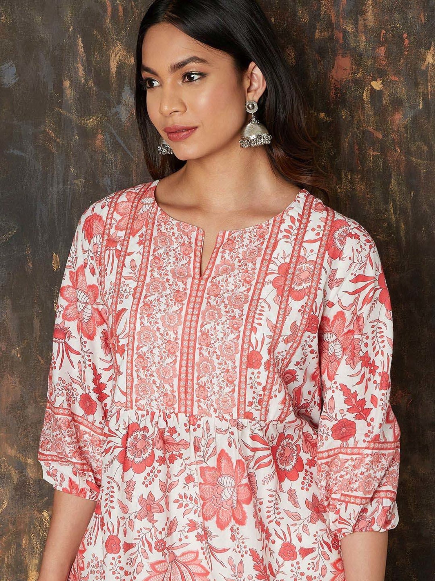 Melange by Lifestyle Pink Cotton Printed Tunic