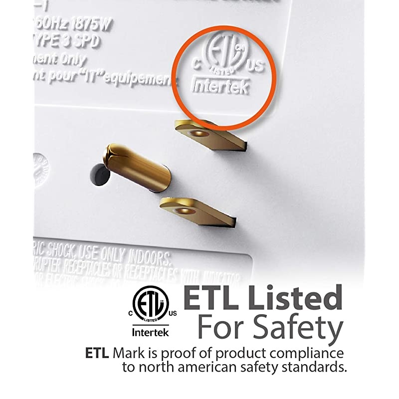 6 Outlet Surge Protector 1200 Joules with 2 USB Ports Charger 31A Multi Plug Outlet Extender 1875 Watt 3Prong Grounded Wall Tap Adapter