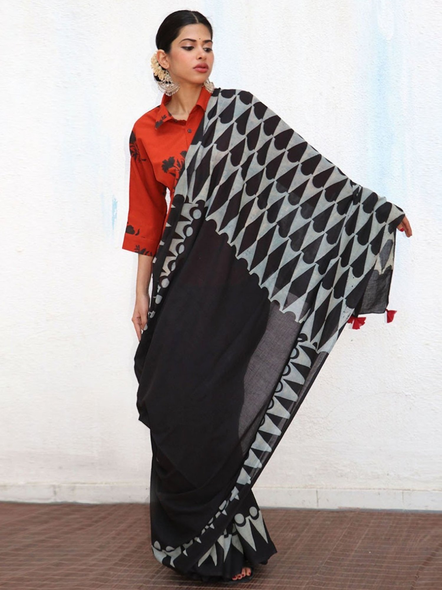 Chidiyaa No Made Barkha Blockprinted Cotton Saree