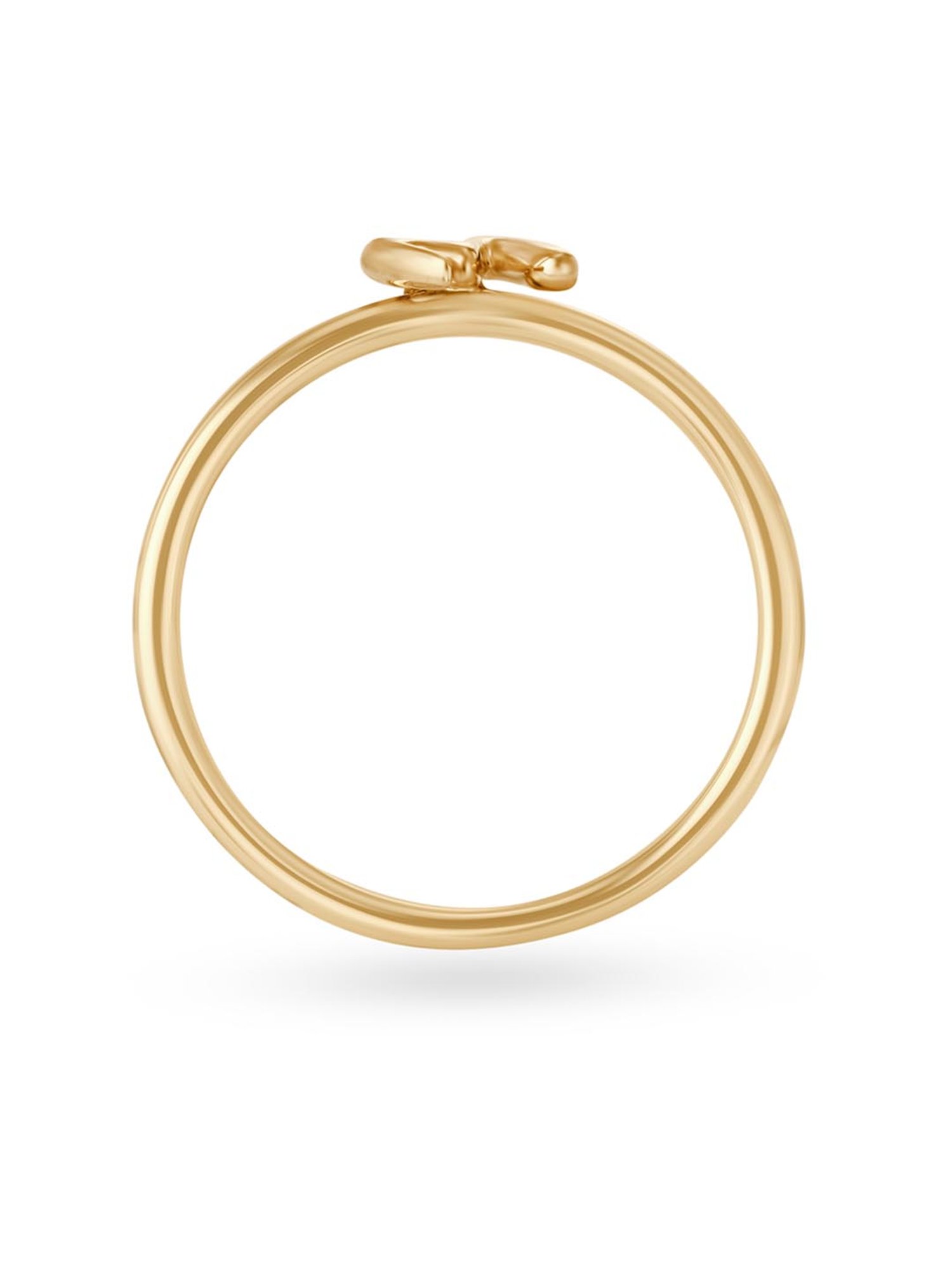 Mia by Tanishq 14k Gold Letter W Alpha Ring for Women