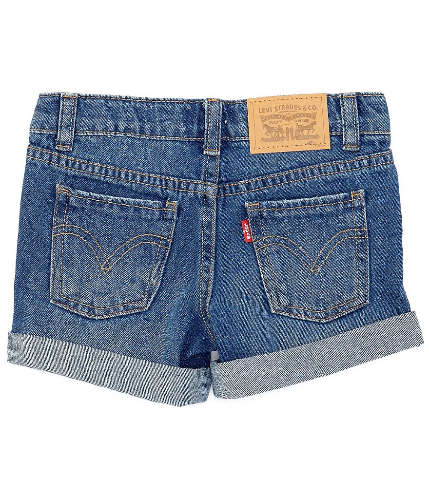 Hippie Girl Little Girls 4-6X Roll-Cuff Midi Denim Shorts