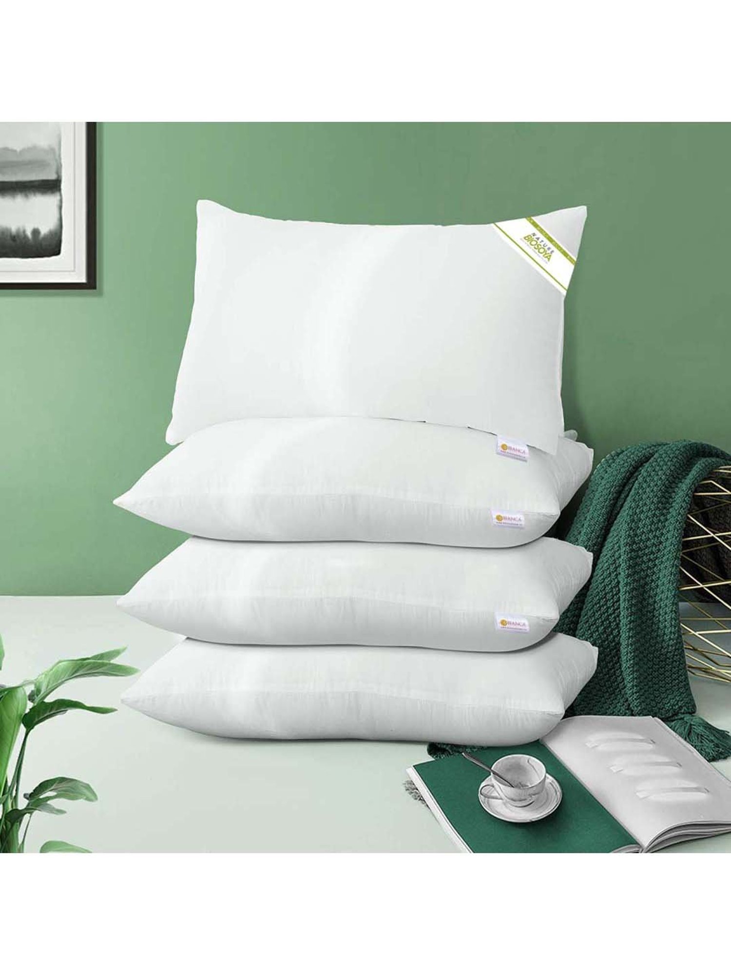 Bianca Medium-Firm White Orthopedic Pillows - Set of 4