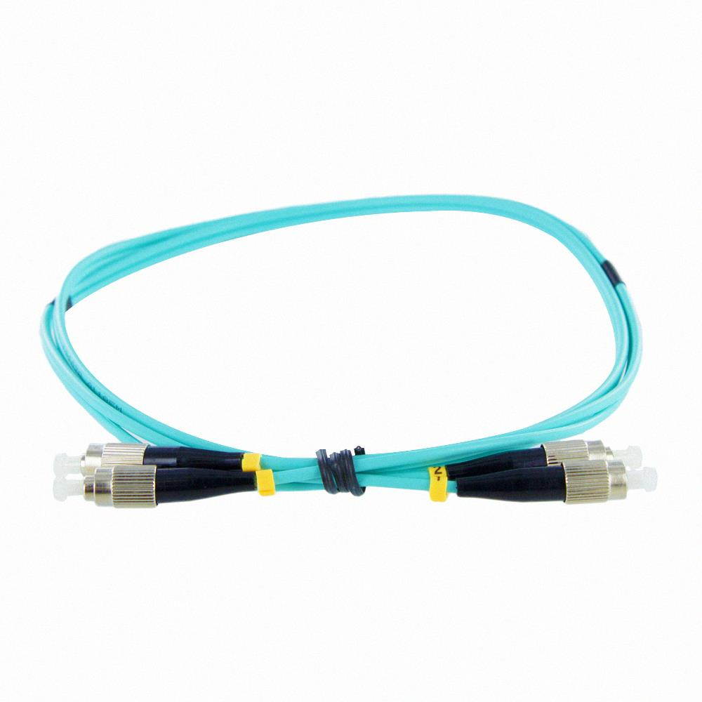 NavePoint FC-FC 10GB Fiber Optic Cable Duplex 50/125 Multimode 1M Aqua