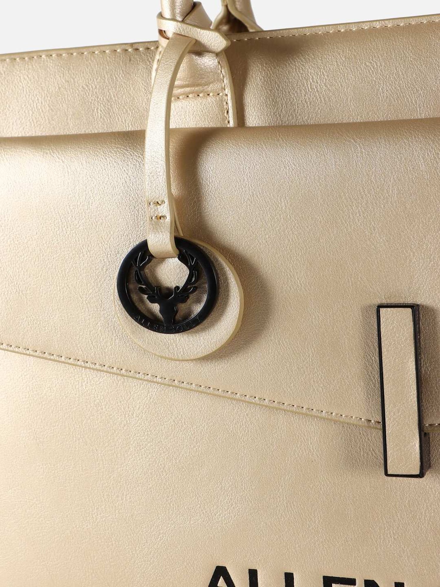 Allen Solly Beige Logo Medium Handbag
