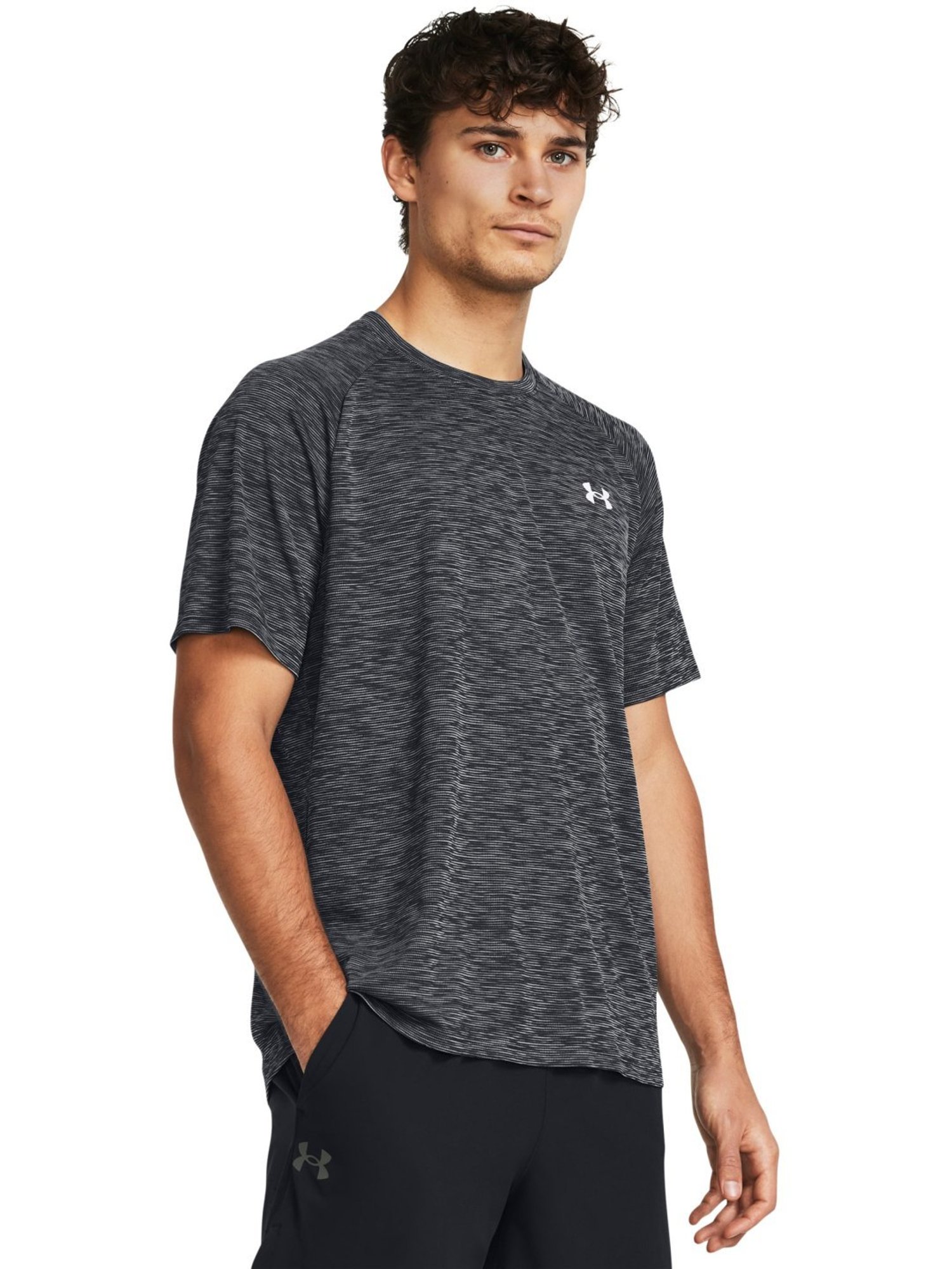 Under Armour Black Slim Fit Texture T-Shirt