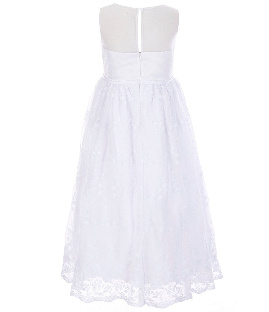 Us Angels Big Girls 6-14 Sleeveless Madison Embroidered Horsehair Communion Dress