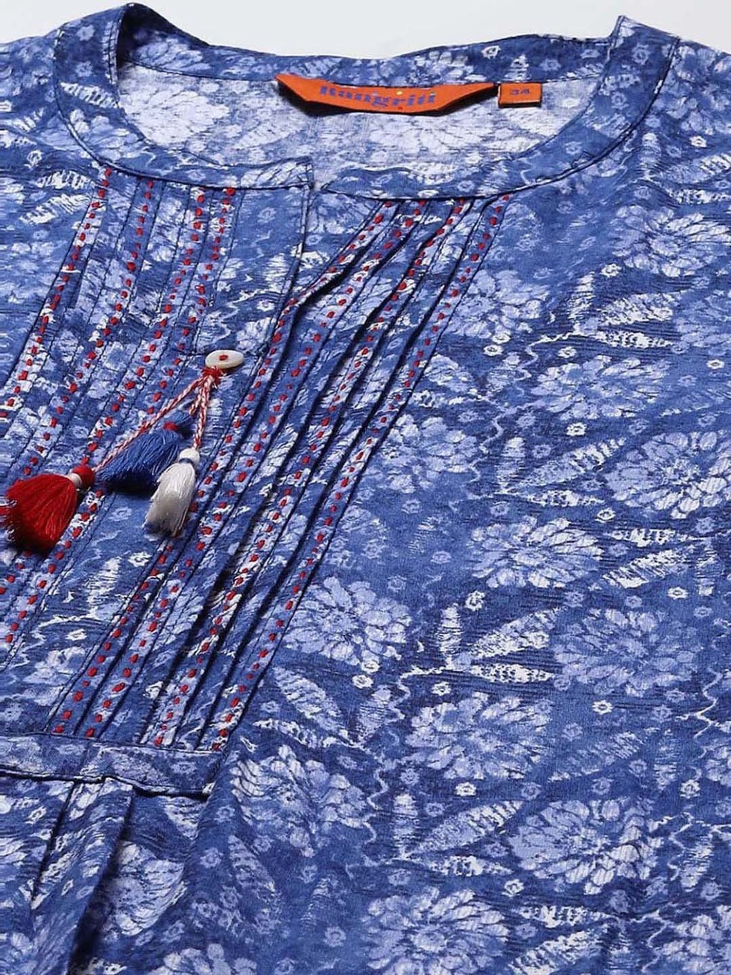 Rangriti Blue Printed Top