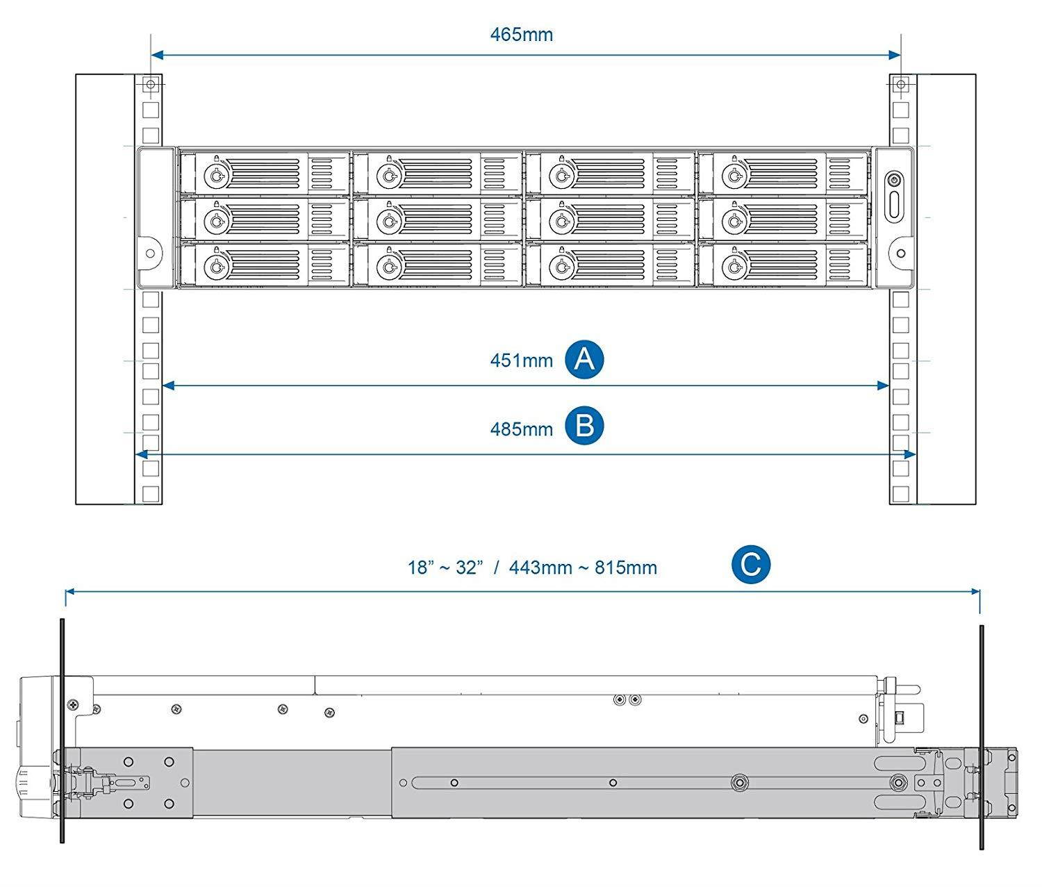 QNAP Qnap 2U Rail Kit (RAIL-B02)