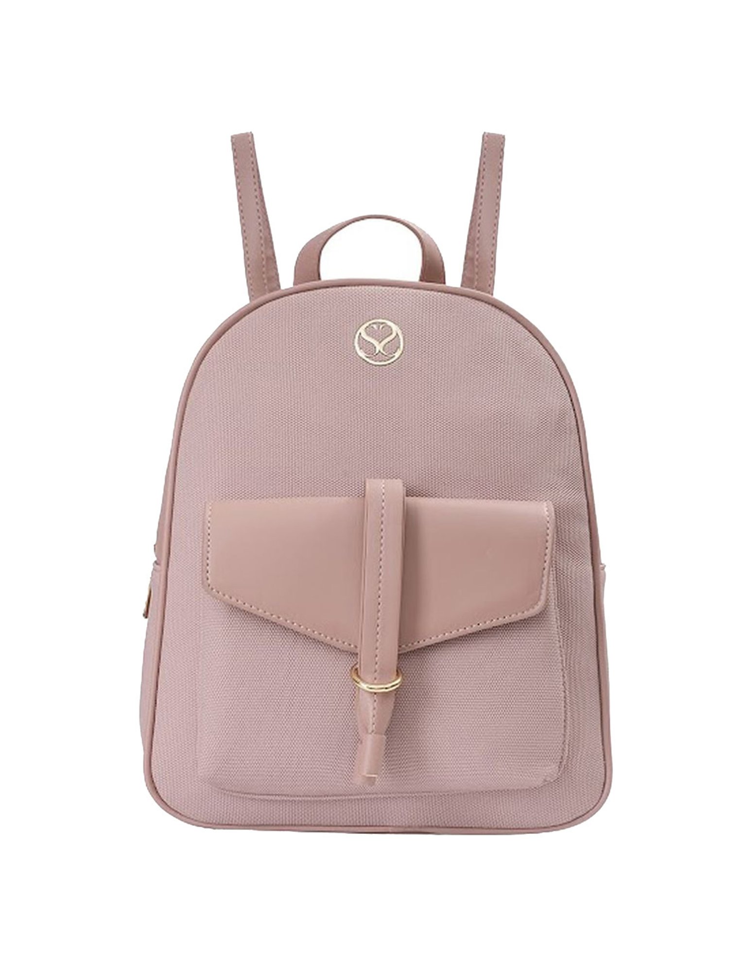 Sugarush Arne Pink PU Textured Backpack - 8.7 Ltrs