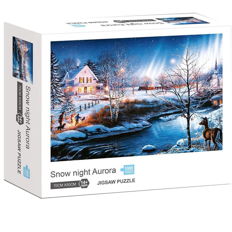 Shantou South Toys Factory Snow Night Aurora 1000 Piece Jigsaw Puzzle