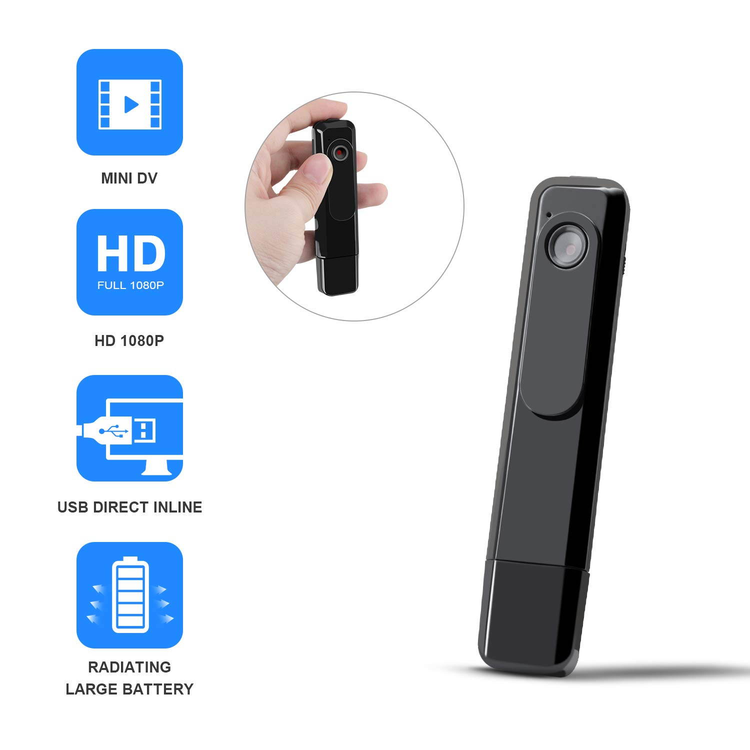 Mini Body Camera Spy Cam 1080P HD Hidden Camera Pen Portable Pocket Clip Wearable Hidden Camera Small Video Camcorder Car Cameras