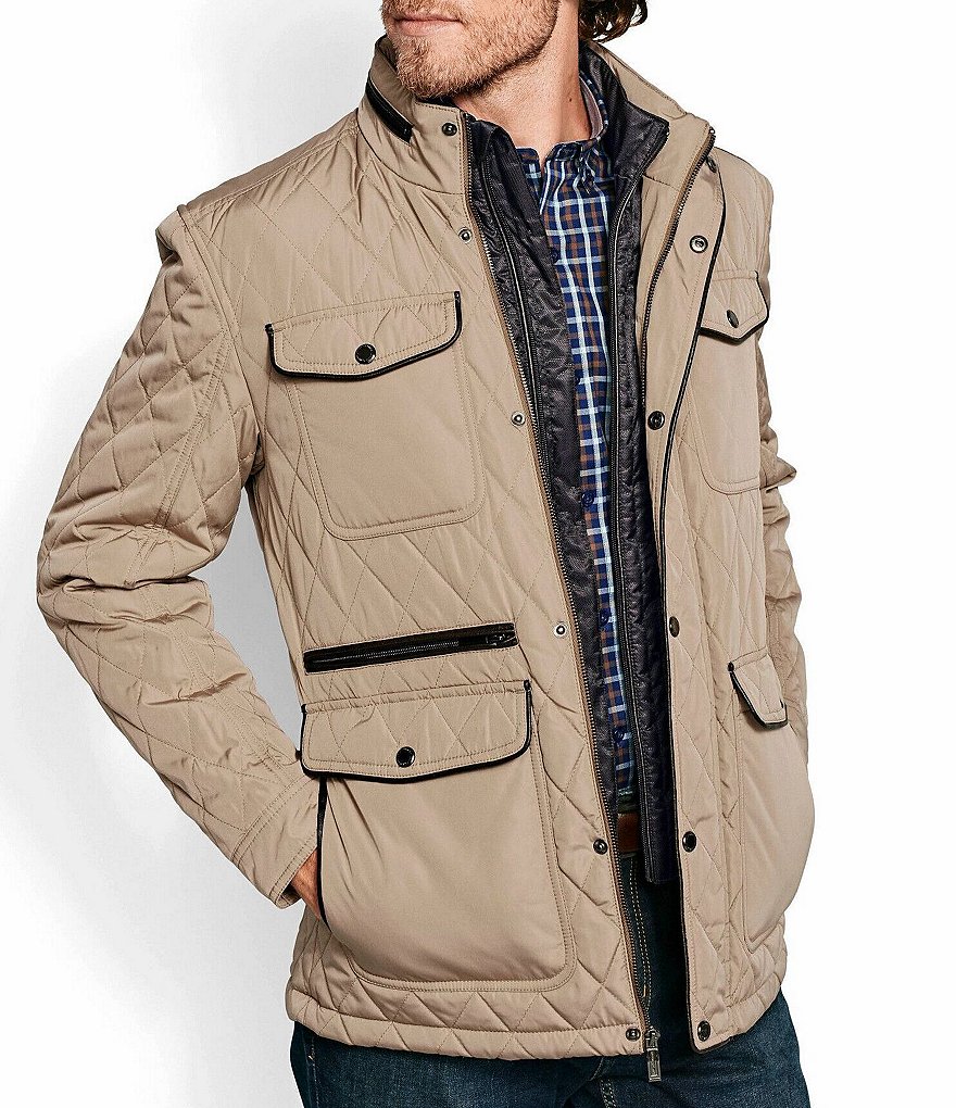 Cole Haan Hooded Down Zip Front Puffer Jacket
