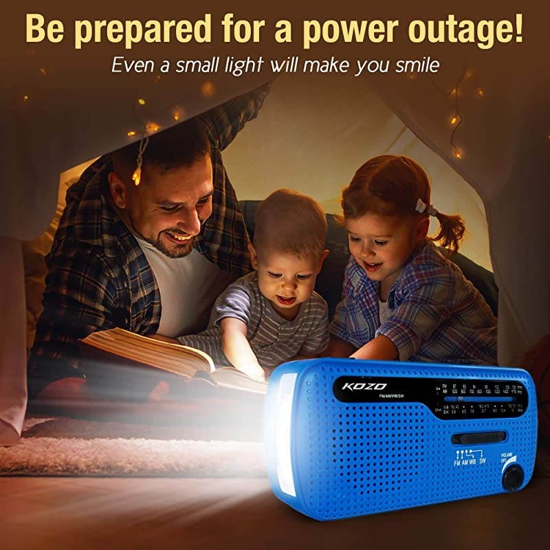 Best NOAA Weather Radio for Emergency by  Multiple Ways to Charge Self Powered by Dynamo Hand Crank Solar Panel Long Antenna to Pick Up Reception Everywhere
