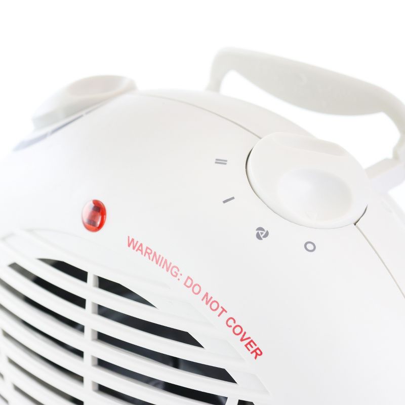 Oscillating Fan Heater with Thermostat White