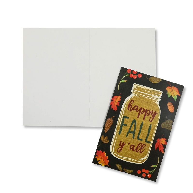 48-Pack Happy Thanksgiving Cards with Kraft Envelopes (4x6, 3 Fall Designs)