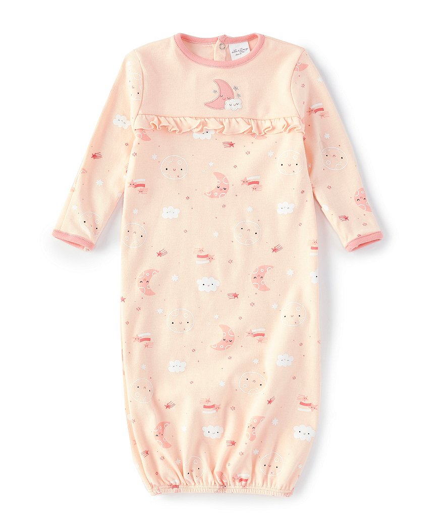 Hudson Baby Infant Girl Fleece Long-Sleeve Gowns 3pk, Navy Rose, 0-6 Months