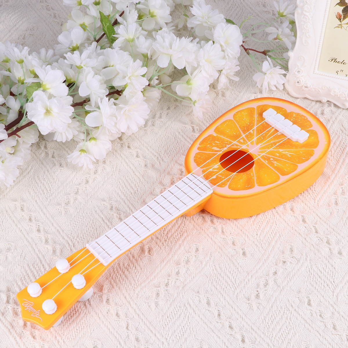 Kiwi Fruit Shape Ukulele Mini Musical Guitar Instrument Toy Childrens Educational Game Toys - Size L (Green)