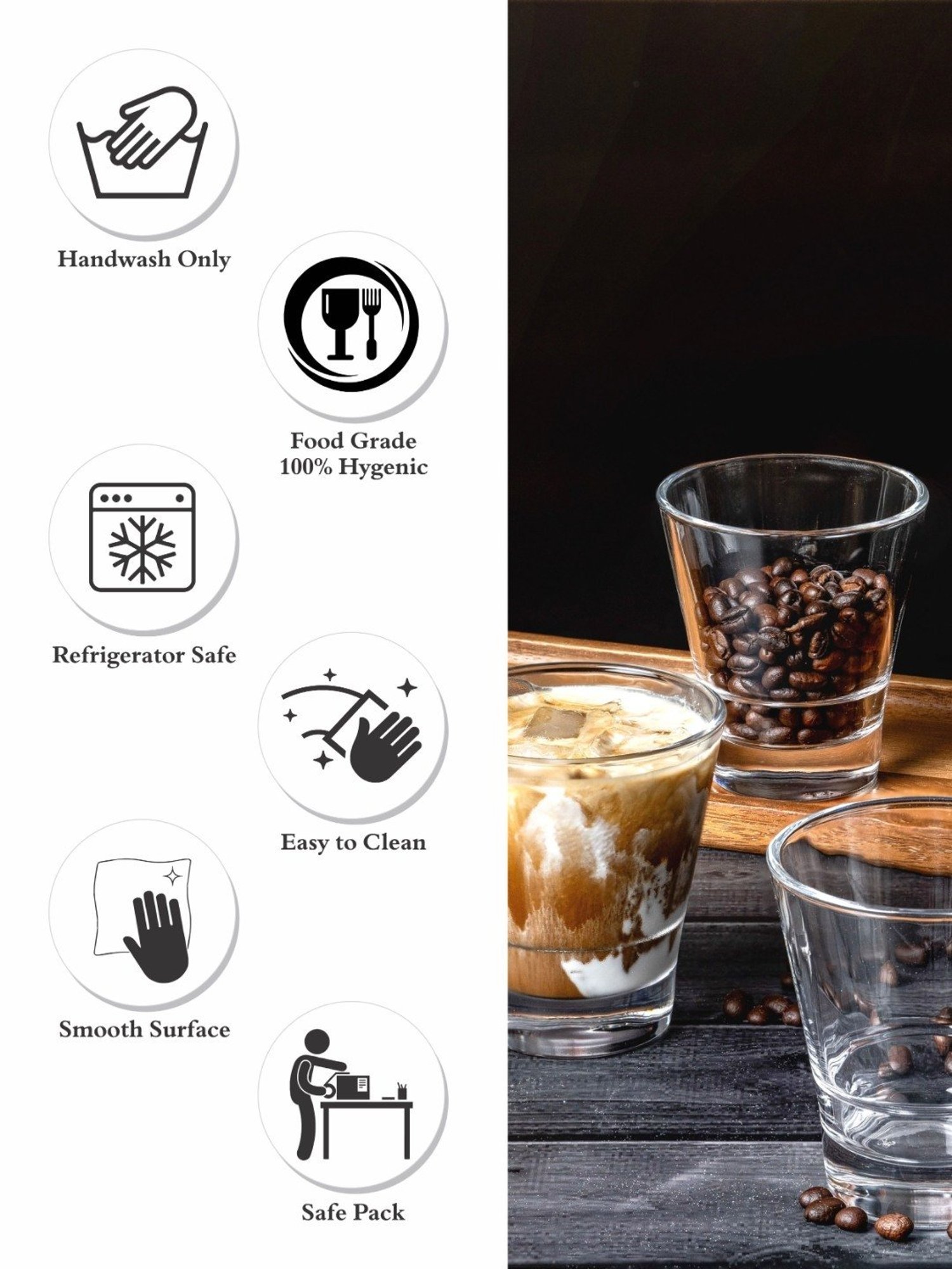 Goodhomes Transparent Glass Juice Tumbler - Set of 6