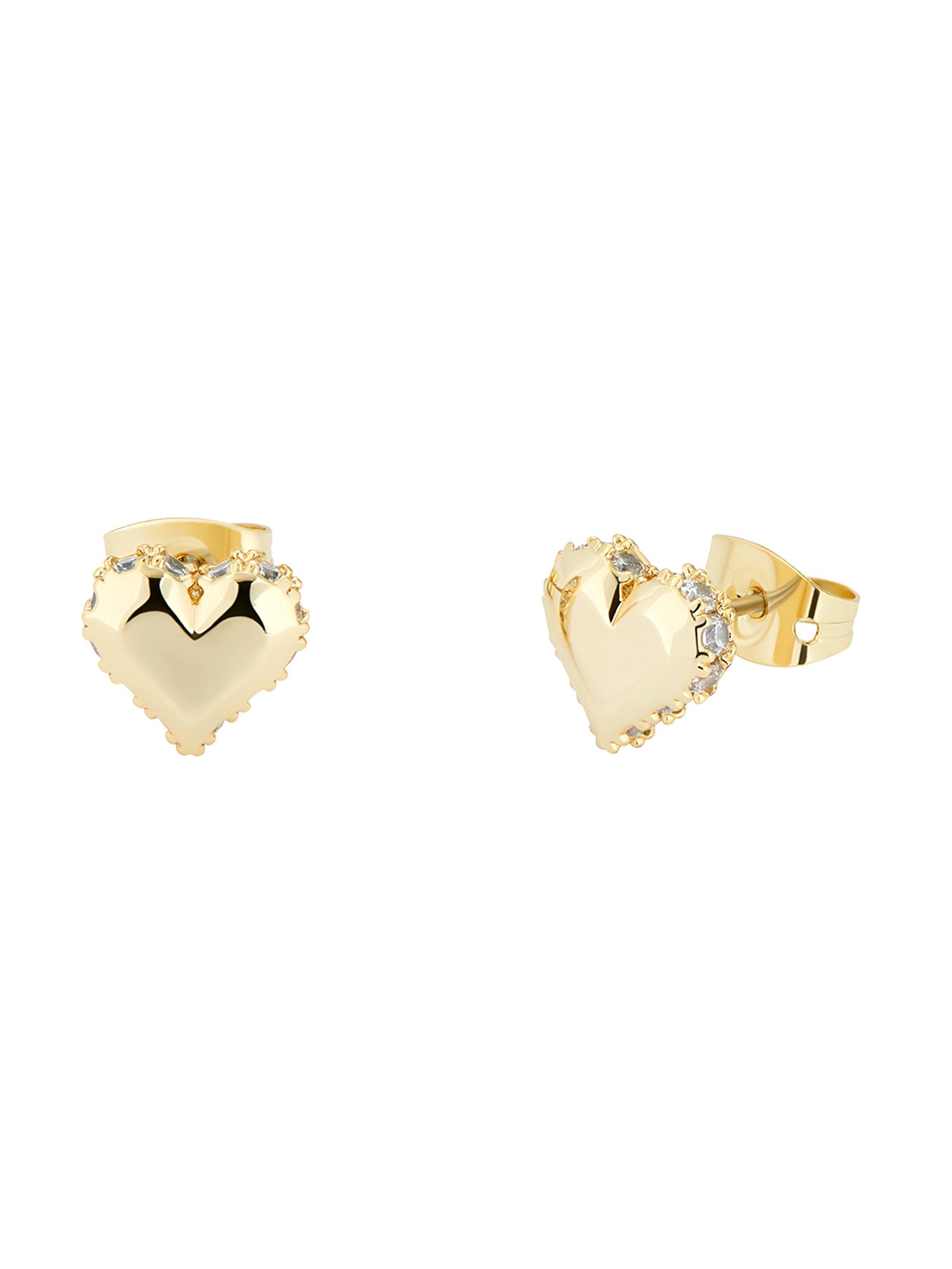 Ted Baker Gold Tone Sersy Sparkle Heart Stud Earrings for Women & Girls