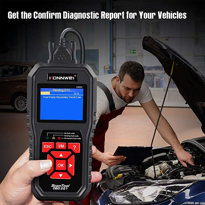 OBD2 Scanner Professional OBD II Auto Fault Code Reader Automotive Check Engine Light Diagnostic EOBD Scan Tool for All OBDII Protocol Cars Since 1996 Enhanced KW850