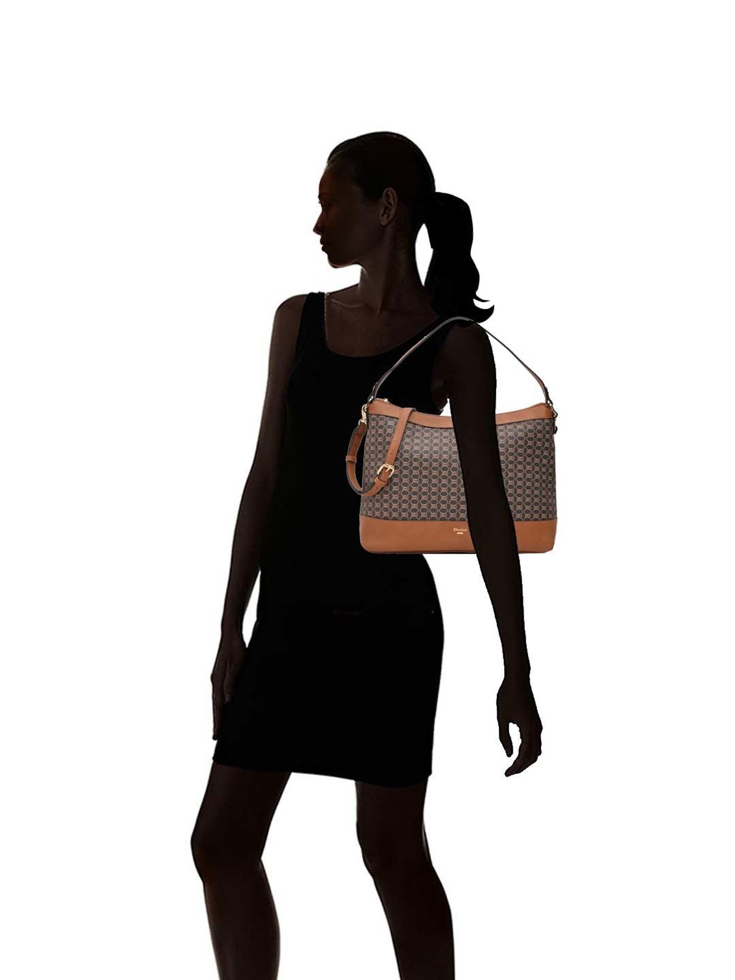 Dune London Brown Printed Medium Shoulder Bag