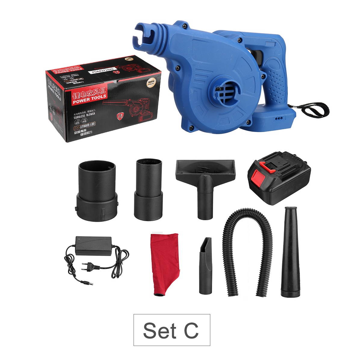 2-IN-1 Electric Air Blower Kit Cleaner Wireless Air Fan Dust Blowing Computer Dust Collector Adapted To MAKITA Battery-C