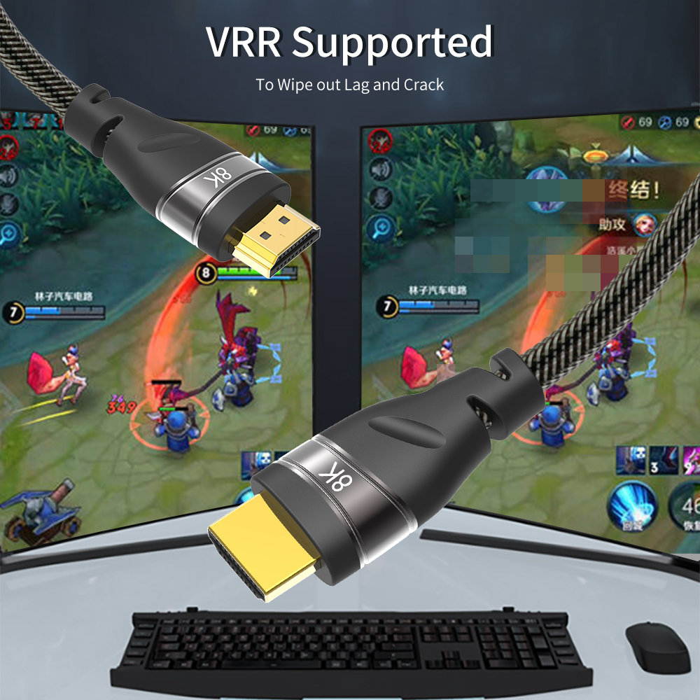 CableDeconn 8K HDMI Copper Cord Real UHD HDR 8K 48Gbps,8K@60Hz 4K@120Hz Support HDCP 3D HDMI Cable for PS4 SetTop Box HDTVs Projectors 5m 16.5ft.