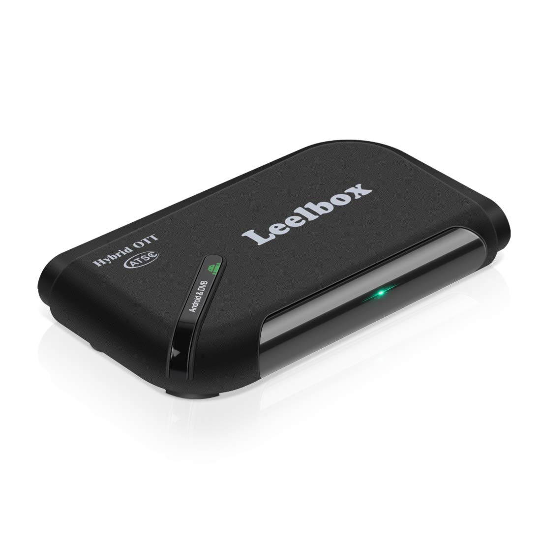 Leelbox Android TV Box with Free Local TV Channels Search Function, Amlogic Quad Core Android Box OTT & DVB-ATSC Combo Supports Live TV/4K 1080P Full HD/3D Movie/Bluetooth 4.0/2.4G WiFi/H.265 Video De