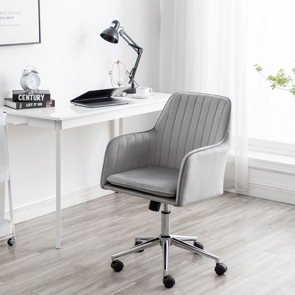 Velvet fabric Office Desk Chair with Mid-Back
