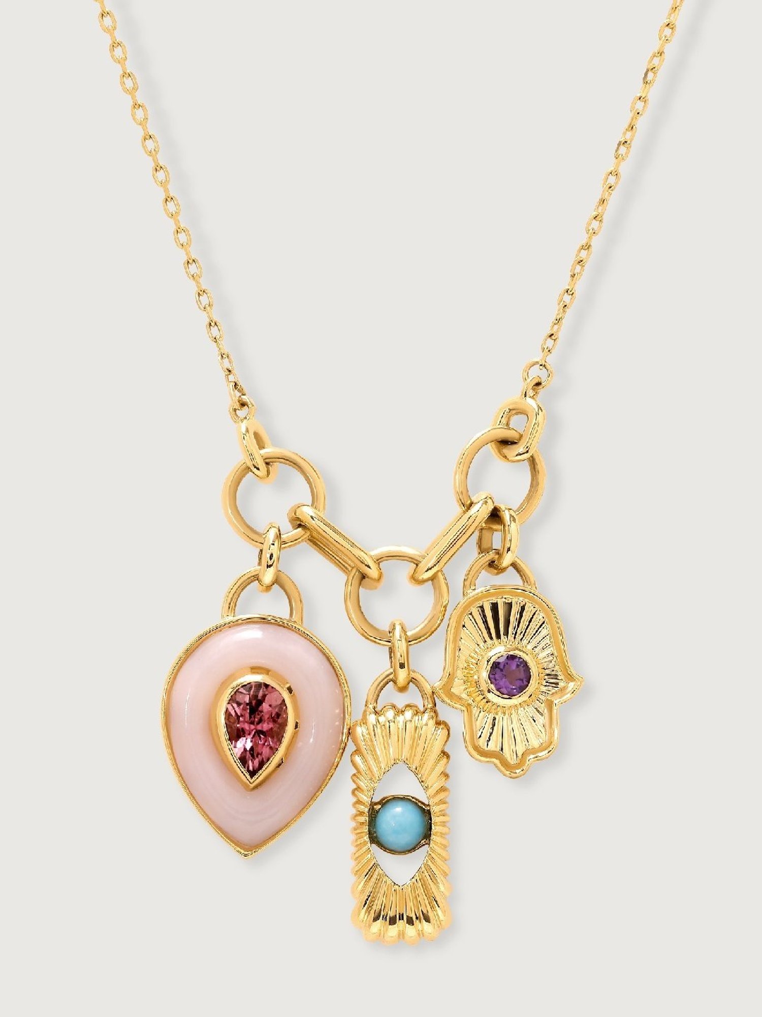 CKC Repouss&iquest; Work Rudraksha Gold Extender Neck Chain: Spiritual Elegance