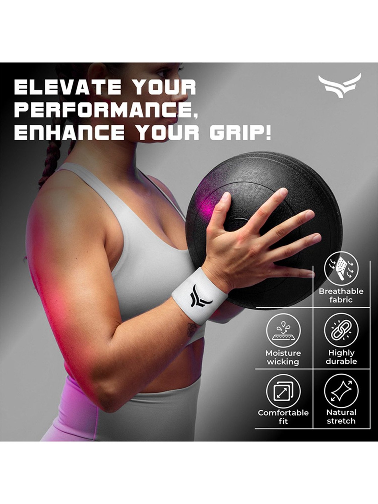 Xtrim Unisex Hand/Wrist Band (White) Size - Free Size