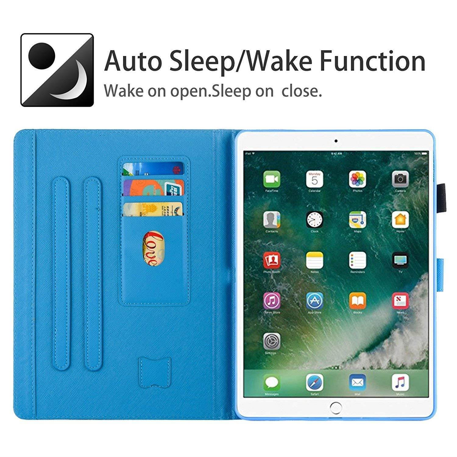 iPad 2018 2017 9.7 Inch Case/iPad Air 2 Case/iPad Air Case,Dteck PU Leather Smart Multi-Angle Stand Protective Cover Auto Wake/Sleep Feature Case for iPad 2017 2018 9.7 Inch,iPad Air 1 2,Town