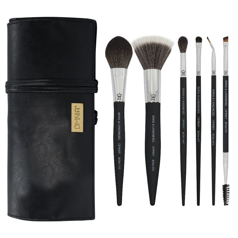 OMNIA Brush Artist Favorites, Rakhil Shamailova, 7pc Makeup Brush Set with Wrap