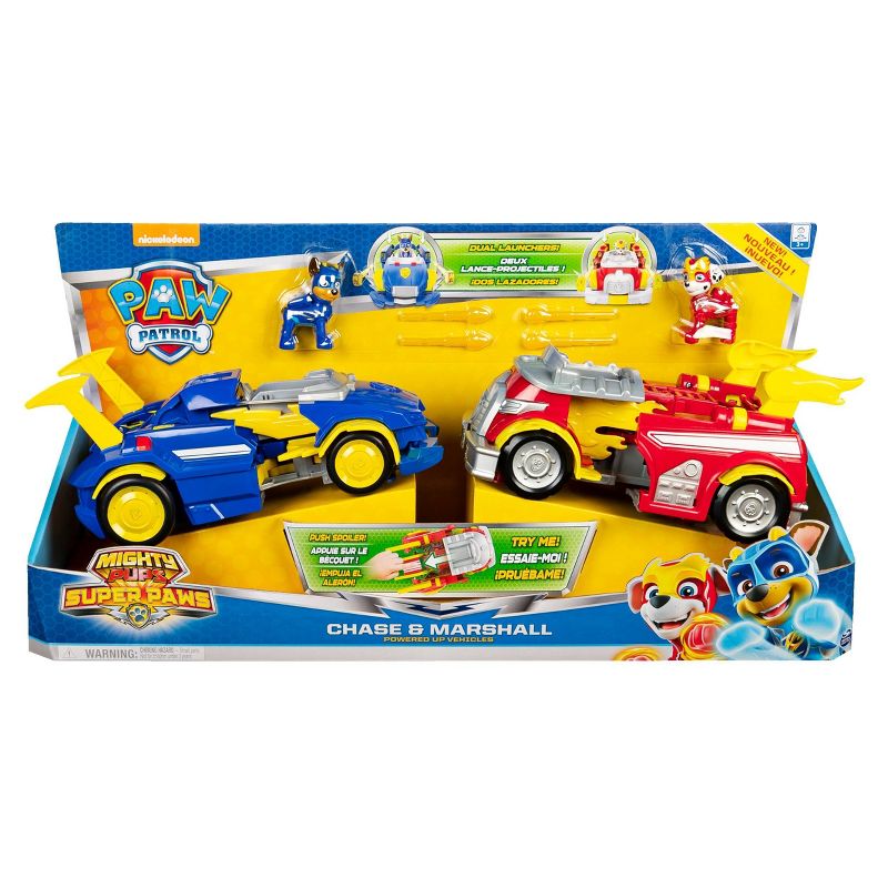 PAW Patrol Marshall and Chase Powered up Vehicles Dual Pack