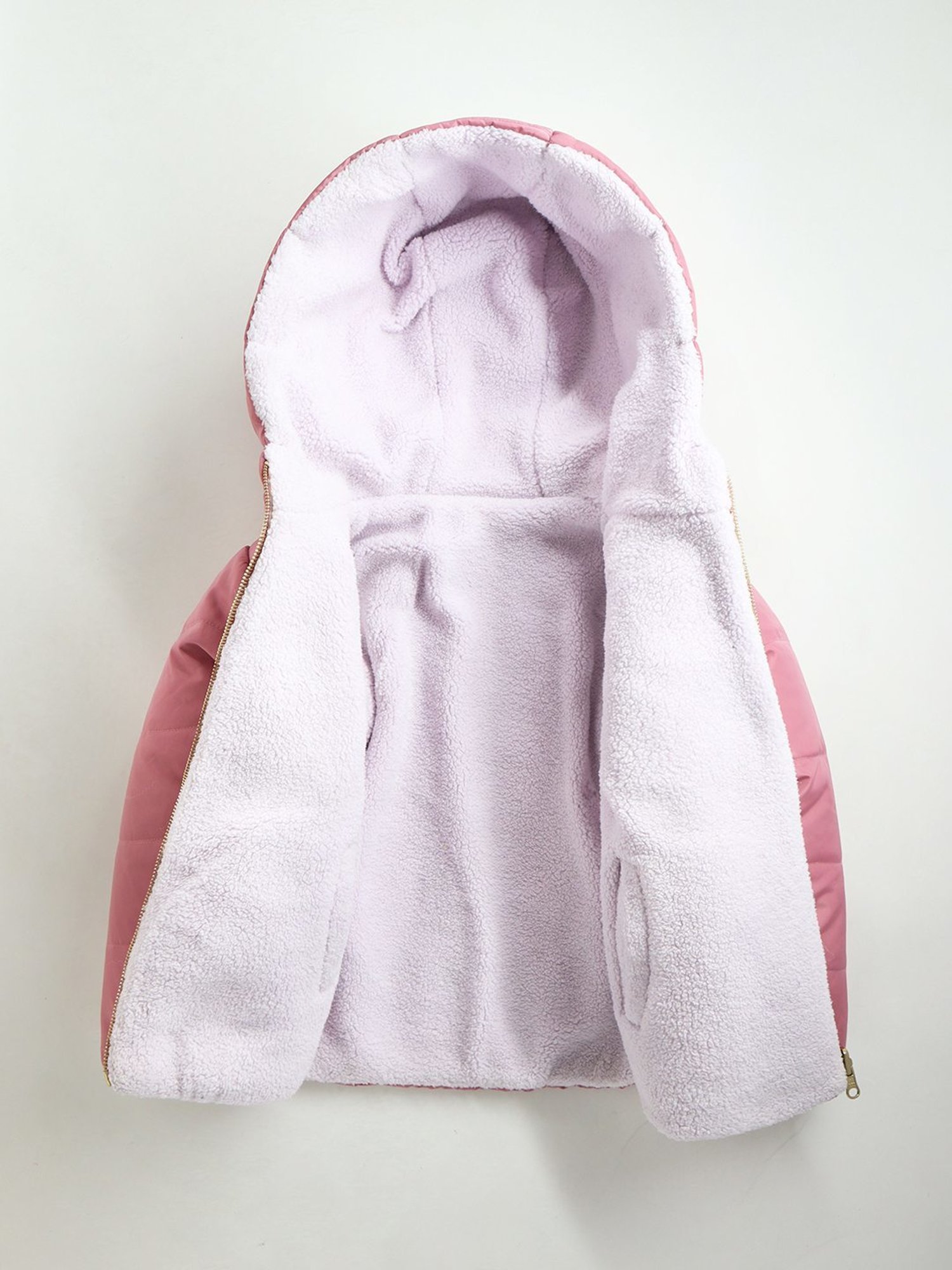 Cherry Crumble By Nitt Hyman Kids Pink & White Regular Fit Full Sleeves Reversible Jacket