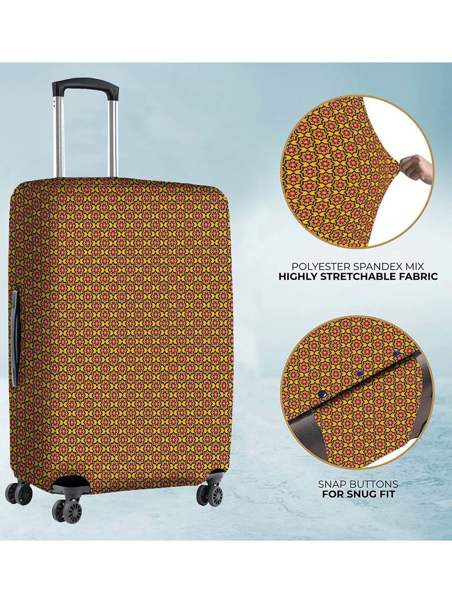 Nasher Miles Polyester 55 cm (20 Inch) Small Protective Luggage Cover - Tile Print Design