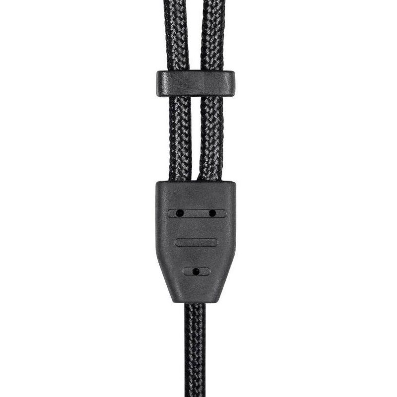 Monolith Dual 2.5mm to 3.5mm Headphone Cable - 6 Feet - Black With Braided Auxiliary Audio Cord