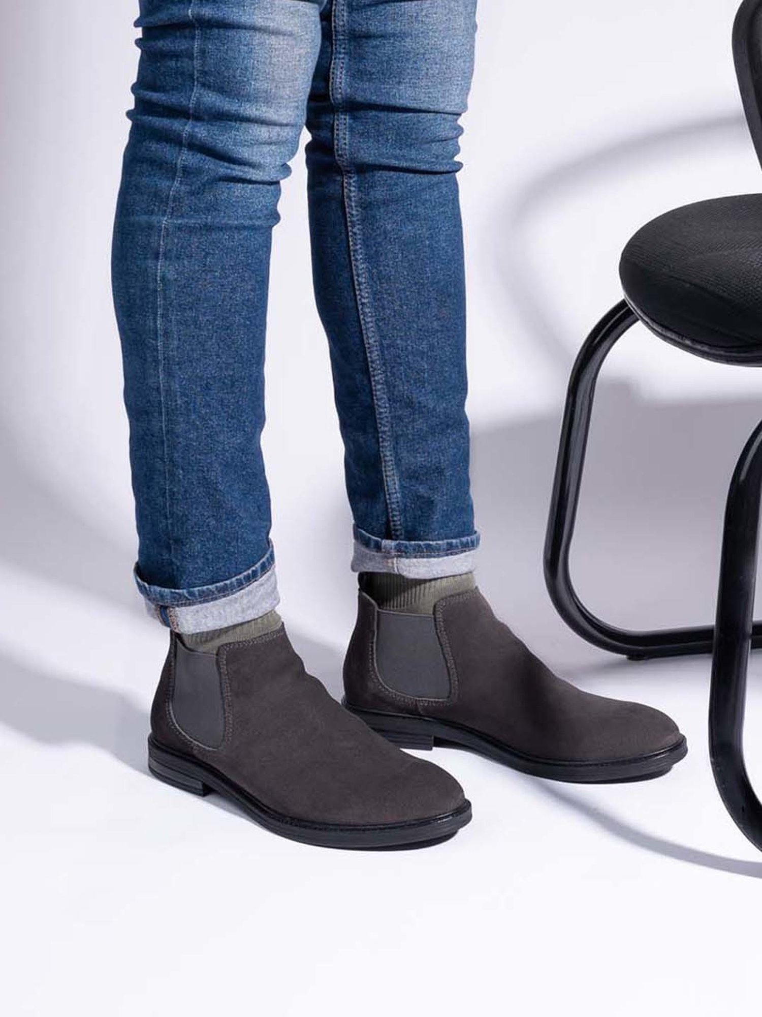 Styli Men's Grey Chelsea Boots